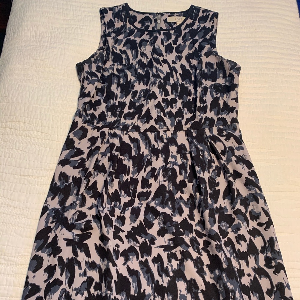Loft blue leopard print dress.